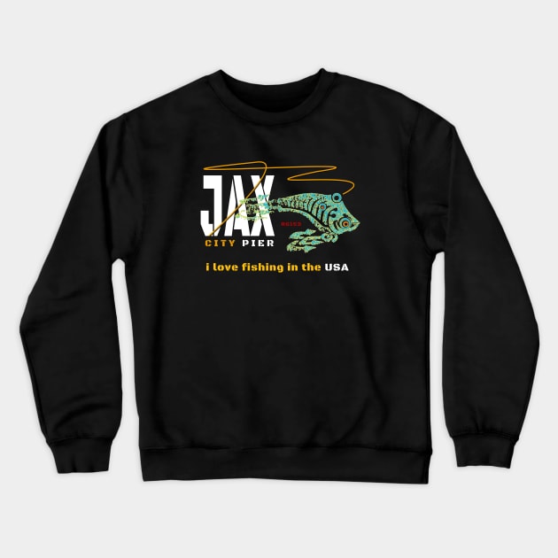 JAX City Pier, Jacksonville Beach Pier Crewneck Sweatshirt by The Witness